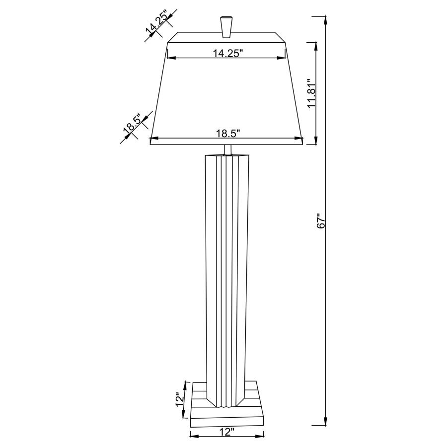 Elena 67-inch Square Tapered Mirrored Floor Lamp Brown view 8