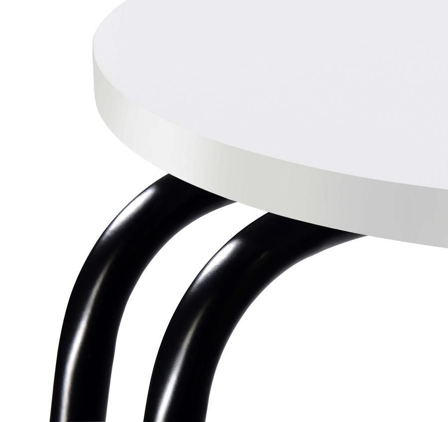 Hilly 3-tier Round Accent Side Table White and Black view 10