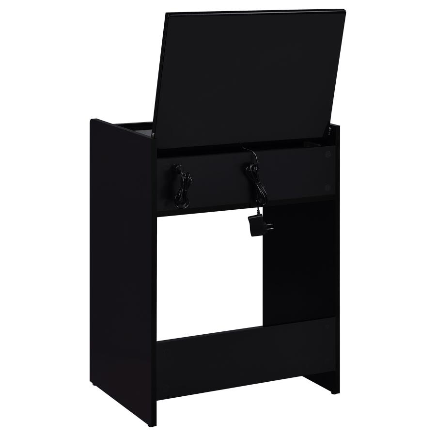 Danbury 3-drawer Makeup Vanity & Stool Set Black High Gloss view 11