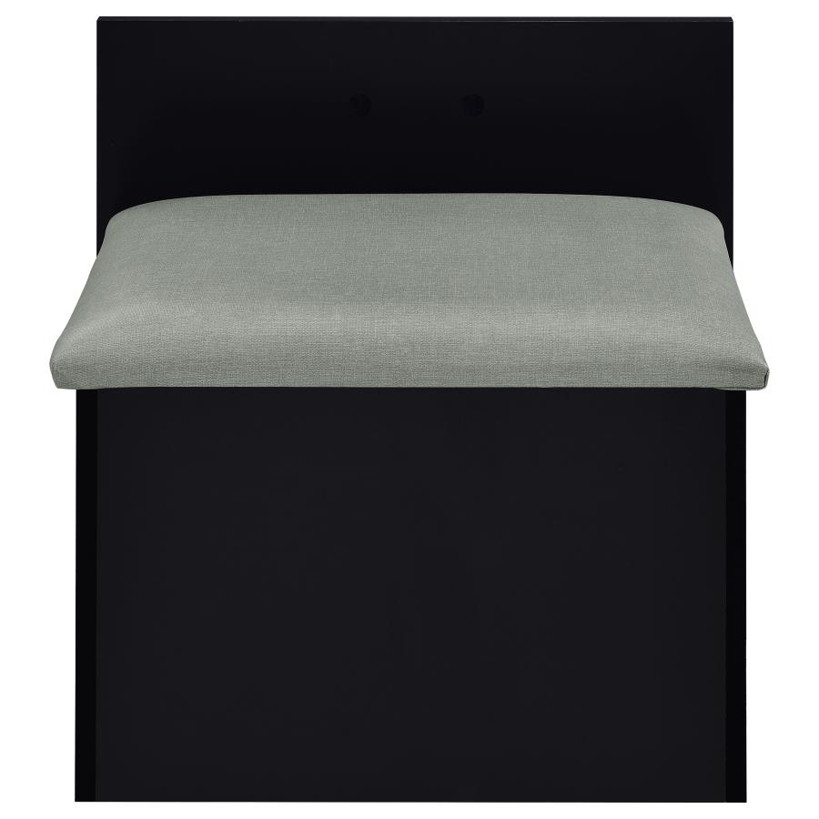 Danbury 3-drawer Makeup Vanity & Stool Set Black High Gloss view 13