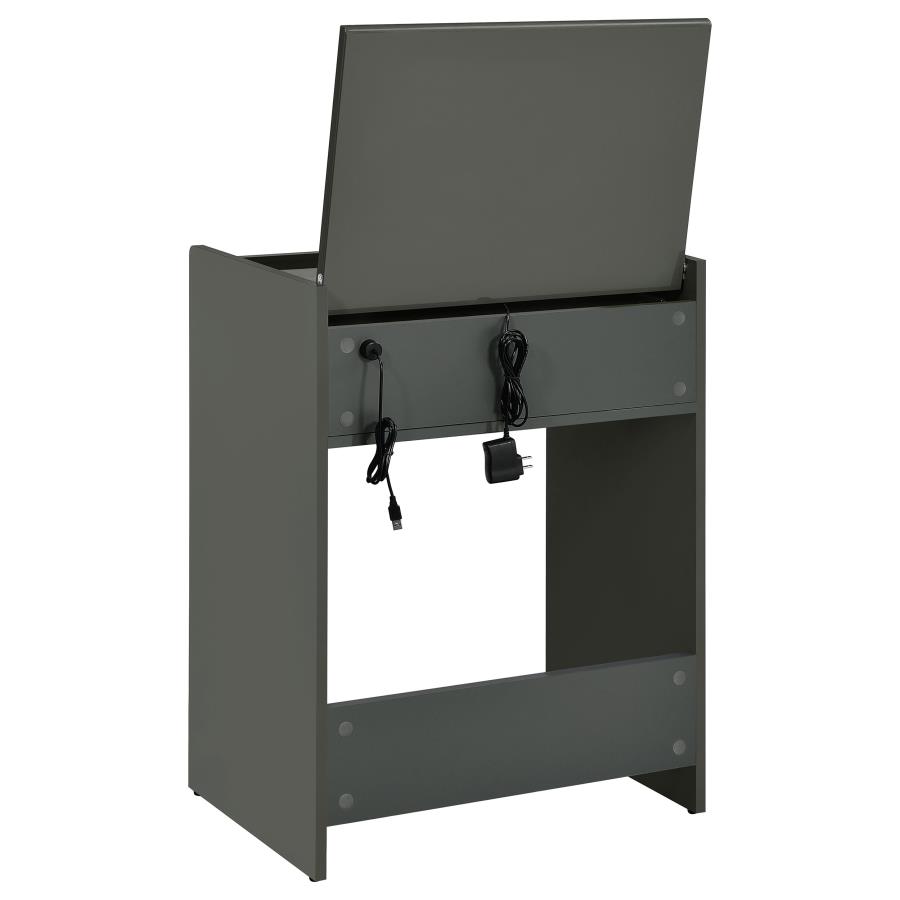Danbury 3-drawer Makeup Vanity & Stool Set Grey High Gloss view 11