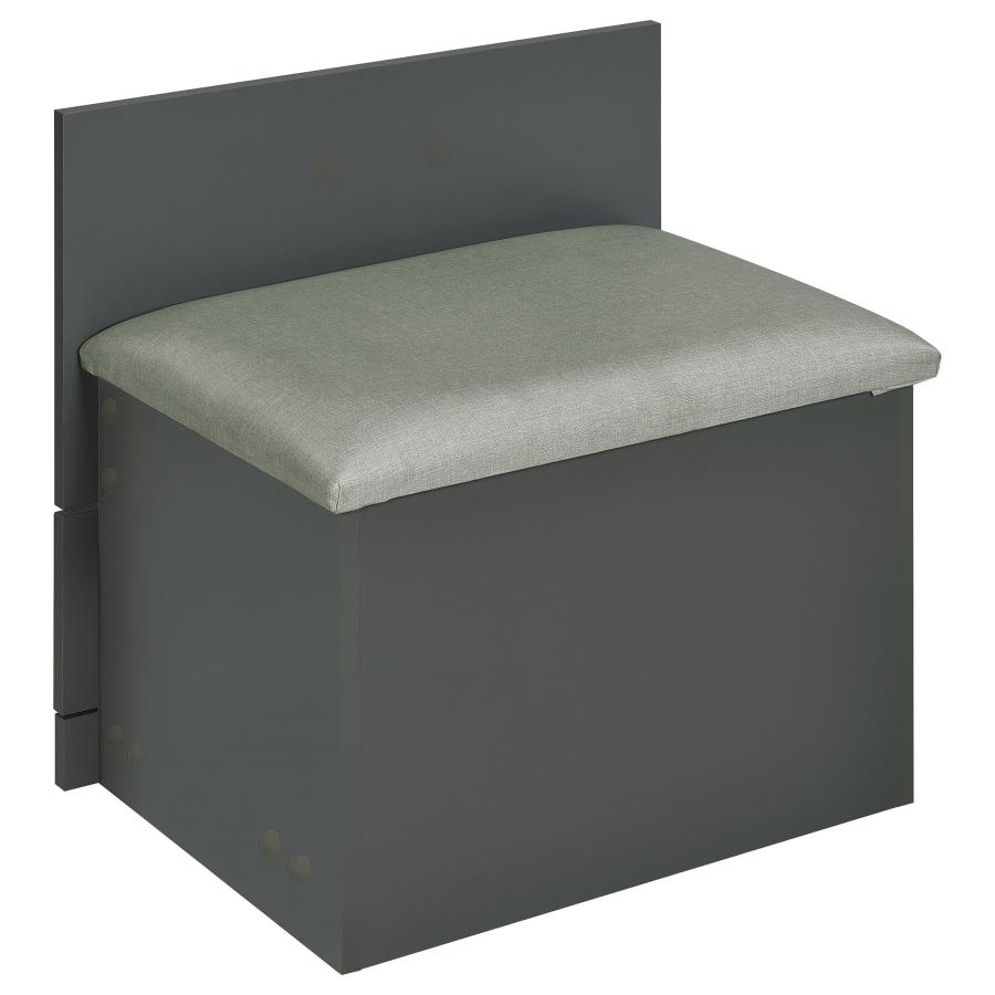 Danbury 3-drawer Makeup Vanity & Stool Set Grey High Gloss view 12