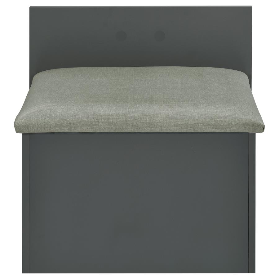 Danbury 3-drawer Makeup Vanity & Stool Set Grey High Gloss view 13