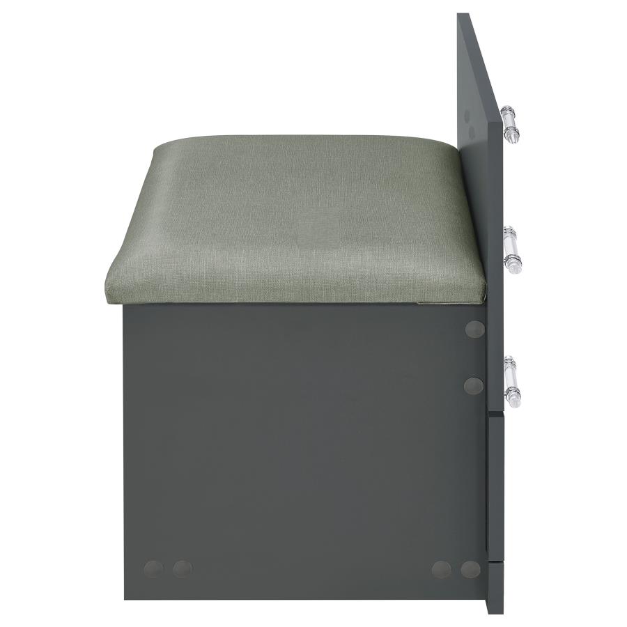 Danbury 3-drawer Makeup Vanity & Stool Set Grey High Gloss view 14