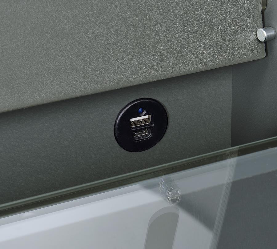 Danbury 3-drawer Makeup Vanity & Stool Set Grey High Gloss view 17