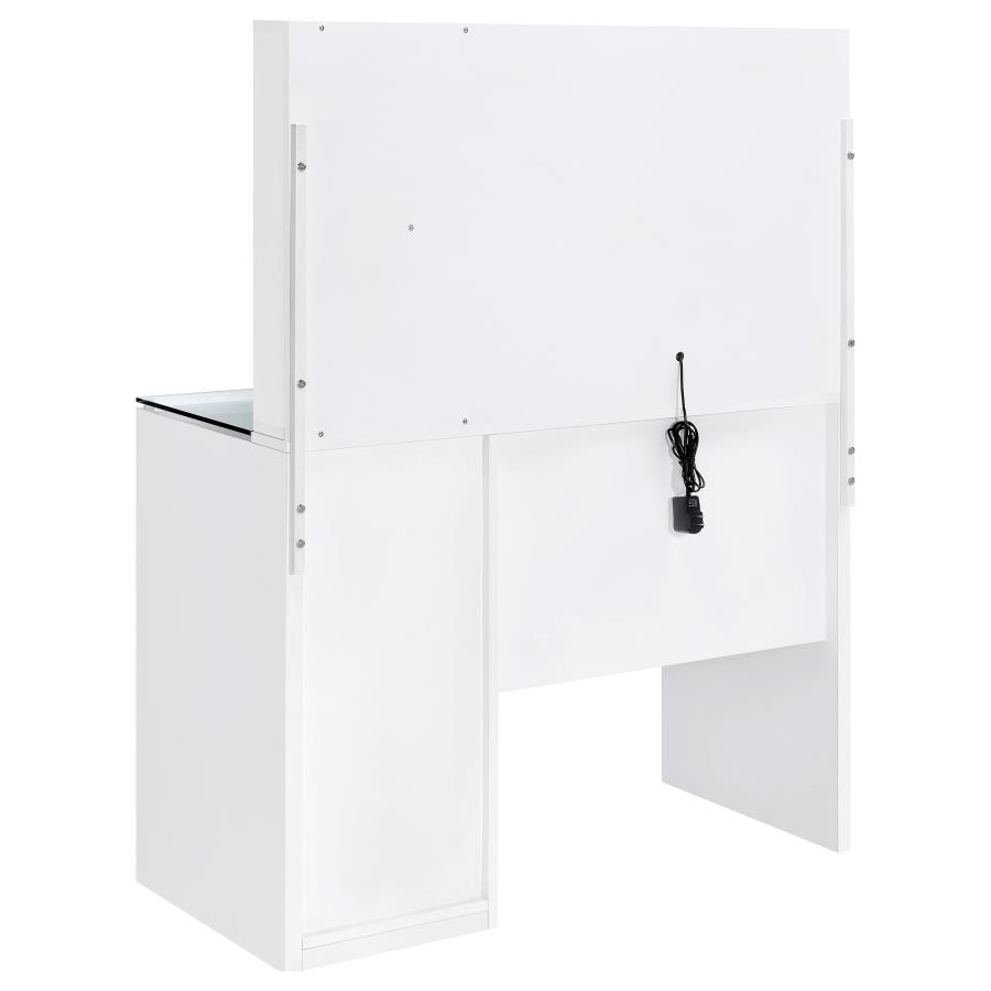 Flora 2-drawer Vanity Set with LED Mirror White High Gloss view 11