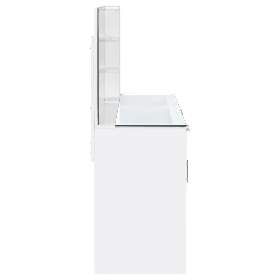 Flora 2-drawer Vanity Set with LED Mirror White High Gloss view 12