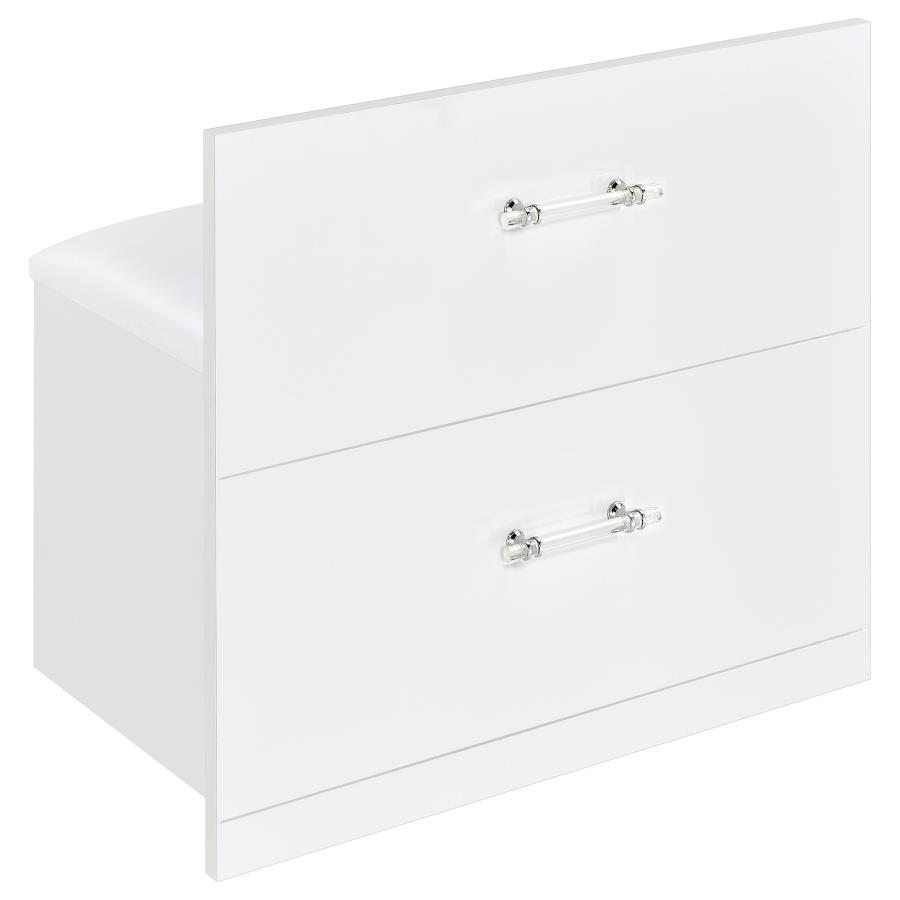 Flora 2-drawer Vanity Set with LED Mirror White High Gloss view 16