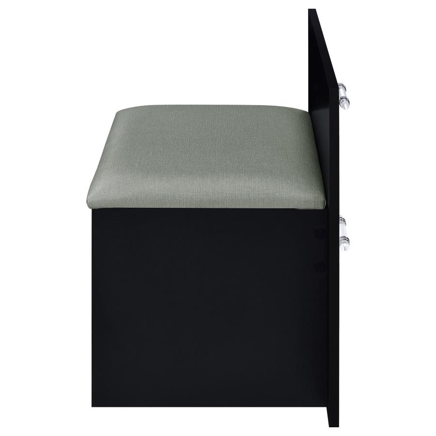 Flora 2-drawer Vanity Set with LED Mirror Black High Gloss view 15