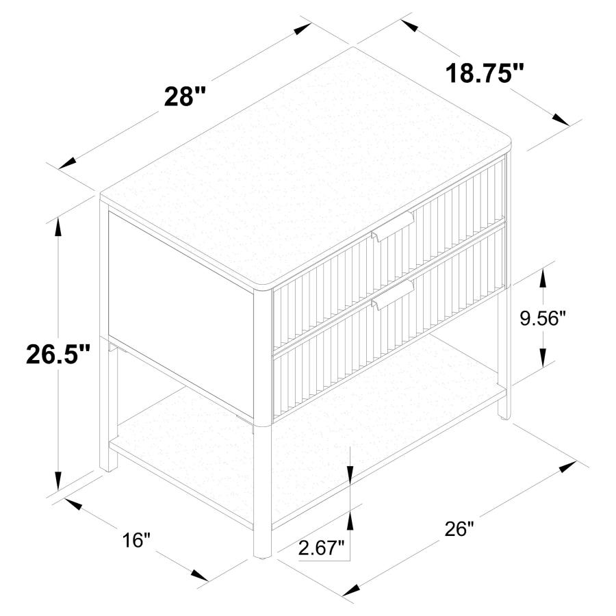 Zimmerlee 2-drawer Side Table with Shelf Rust Brown view 12
