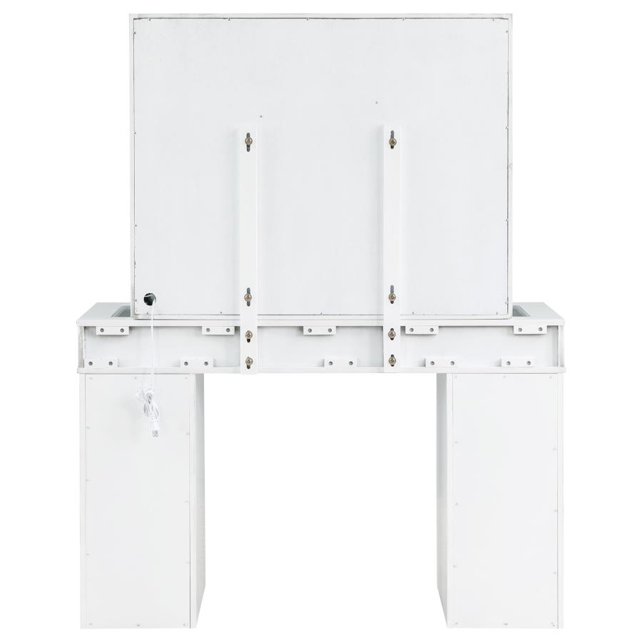 Regina Makeup Vanity Table Set with Lighting White view 8