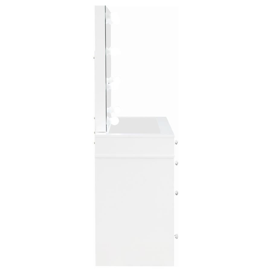 Regina Makeup Vanity Table Set with Lighting White view 9