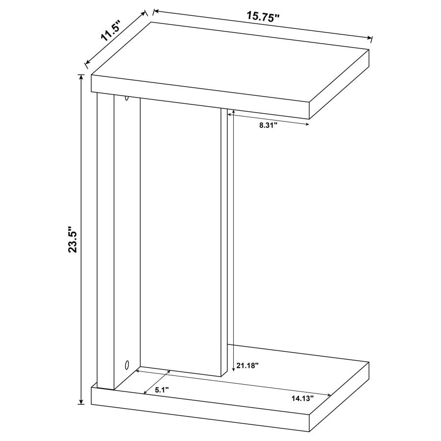 Clower Engineered Wood C-Shaped Sofa Side Table Light Oak view 10