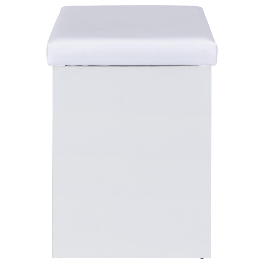 Bunbury Makeup Vanity Table Set Storage Mirror and Stool White view 18