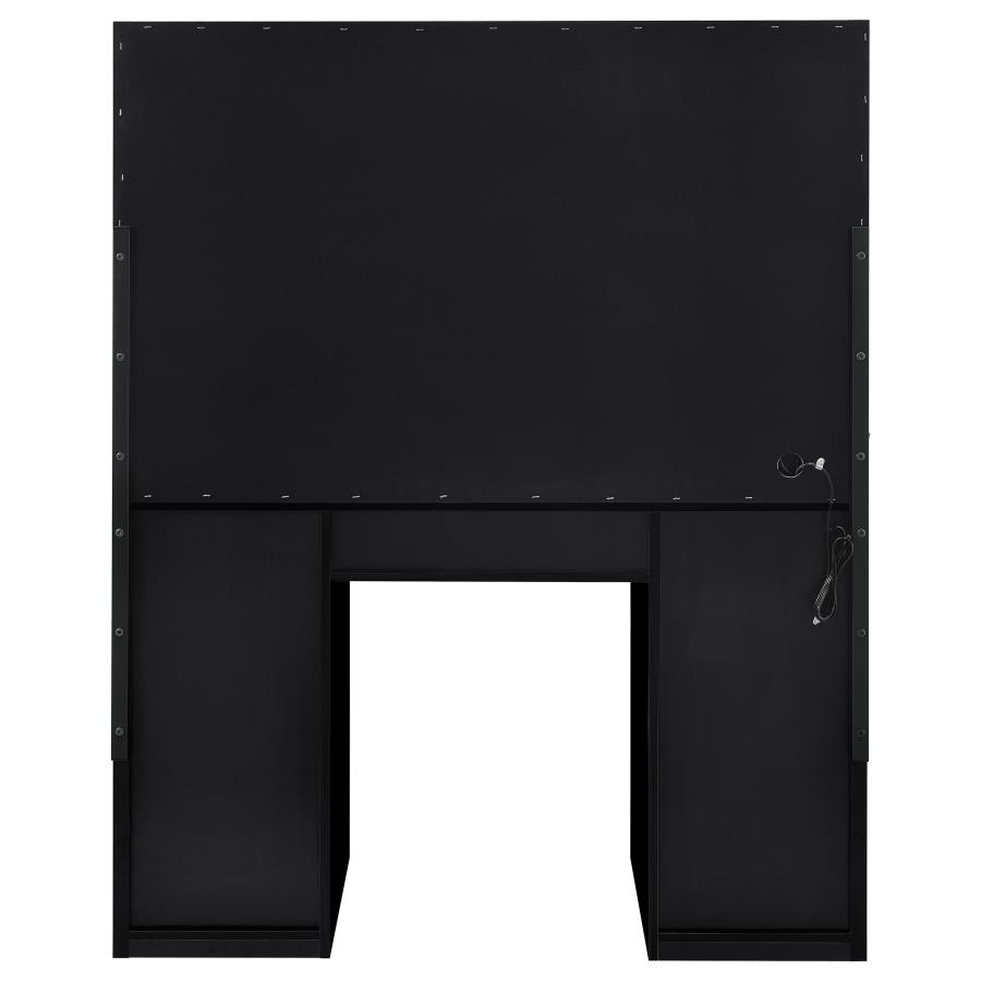 Acena 7-drawer Vanity Set with Lighting Black High Gloss view 8
