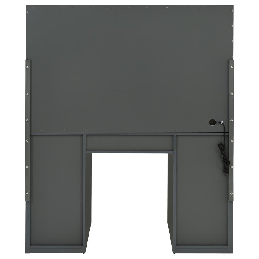 Acena 7-drawer Vanity Set with Lighting Grey High Gloss view 8