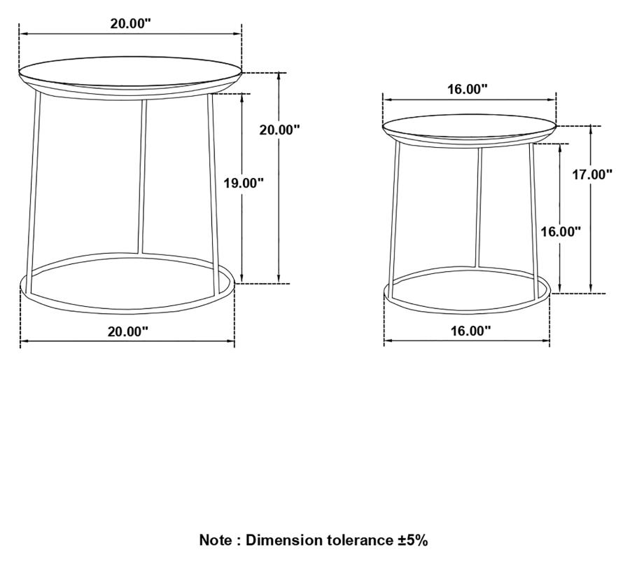 Loannis 2-piece Round Mango Wood Nesting Table Matte Black view 10