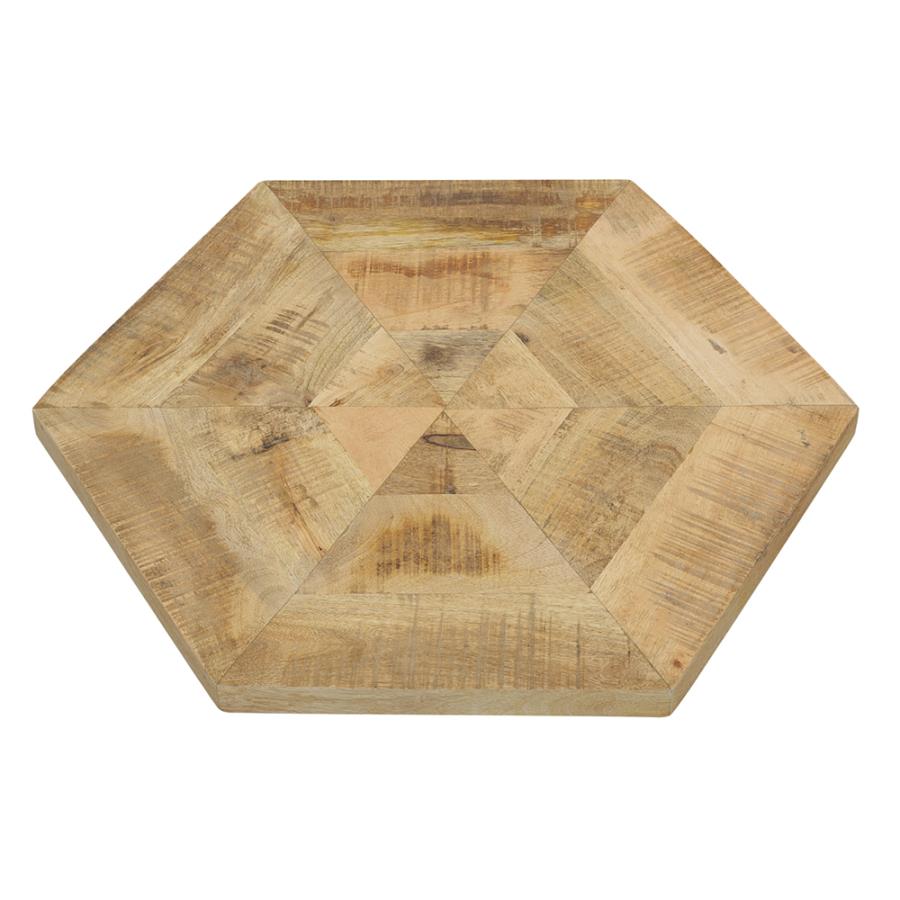 Adger 2-piece Hexagonal Nesting Tables Natural and Black view 8