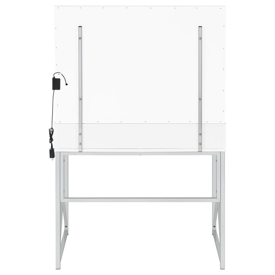 Eliza Vanity Set with Lighting & Stool White and Chrome view 8