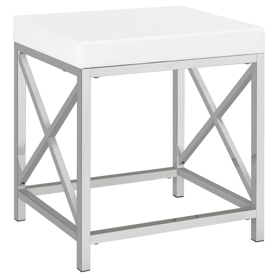 Eliza Vanity Set with Lighting & Stool White and Chrome view 10