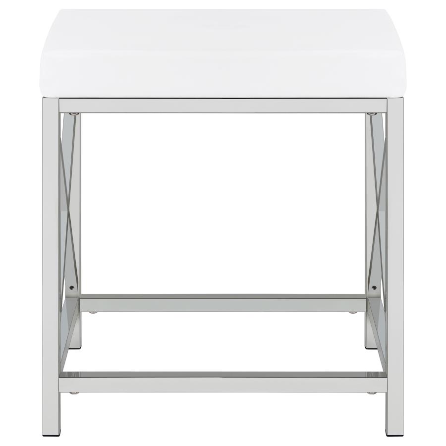 Eliza Vanity Set with Lighting & Stool White and Chrome view 11
