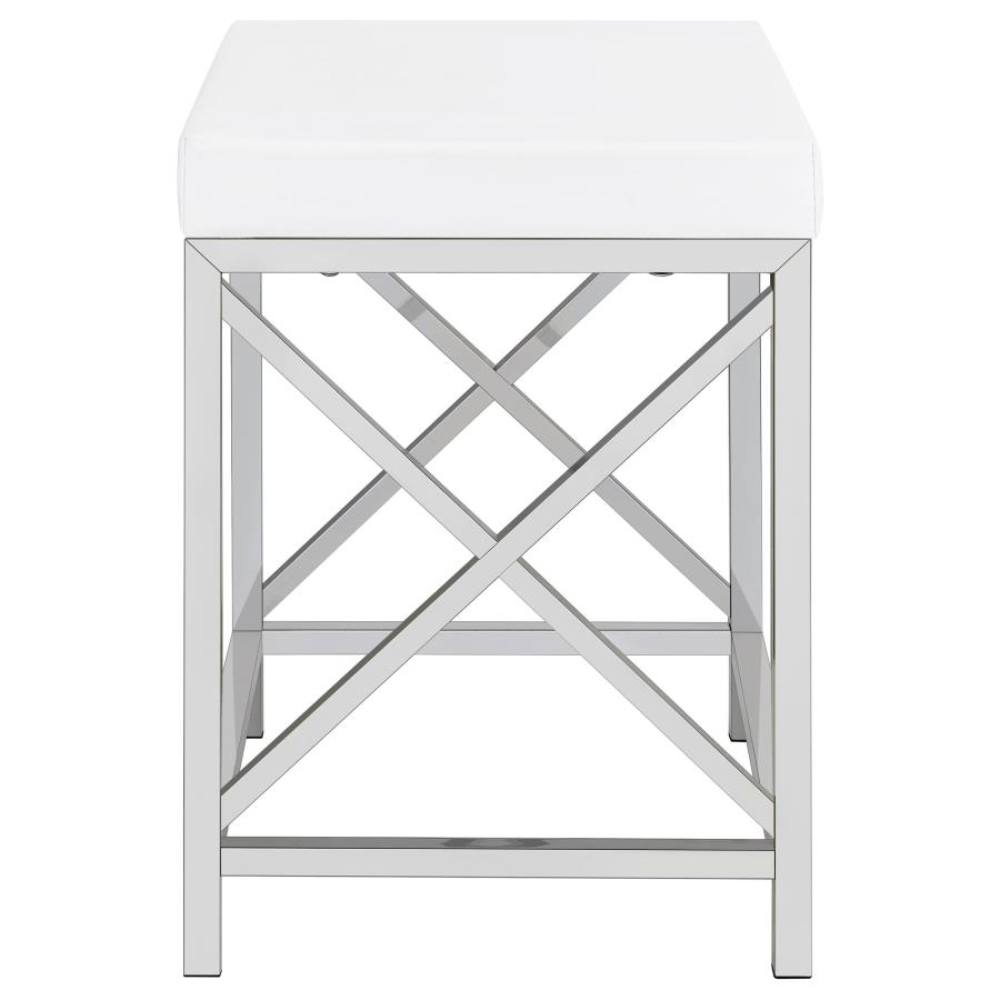 Eliza Vanity Set with Lighting & Stool White and Chrome view 13