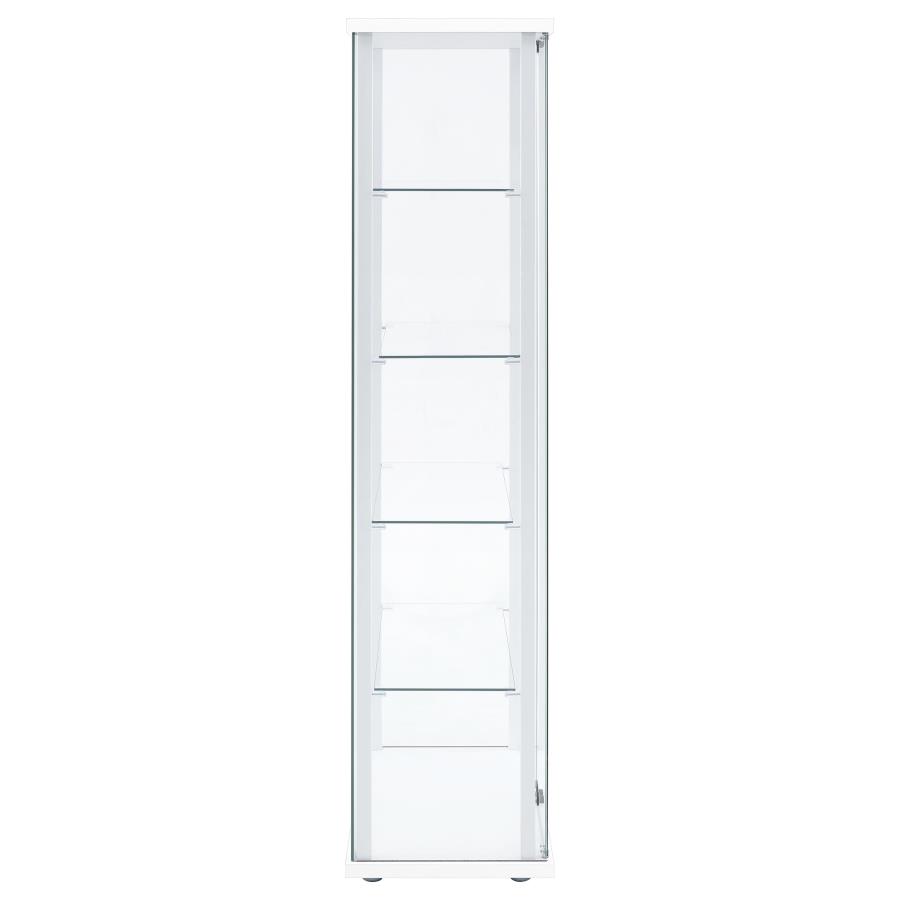 Delphinium 4-Shelf Clear Glass Curio Display Cabinet White view 9
