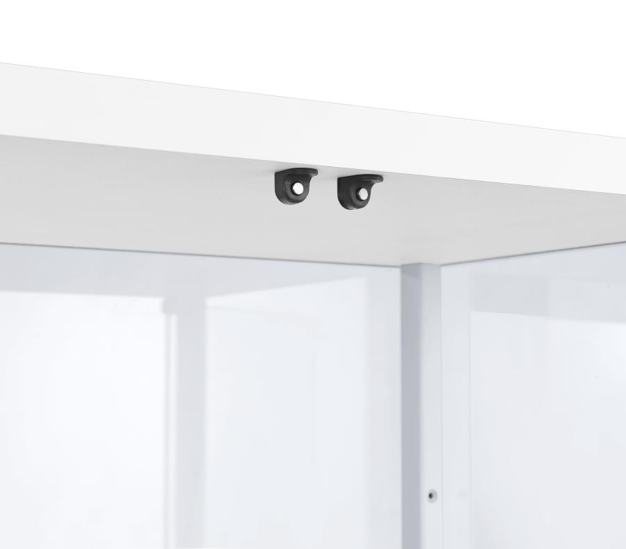 Delphinium 4-Shelf Clear Glass Curio Display Cabinet White view 10