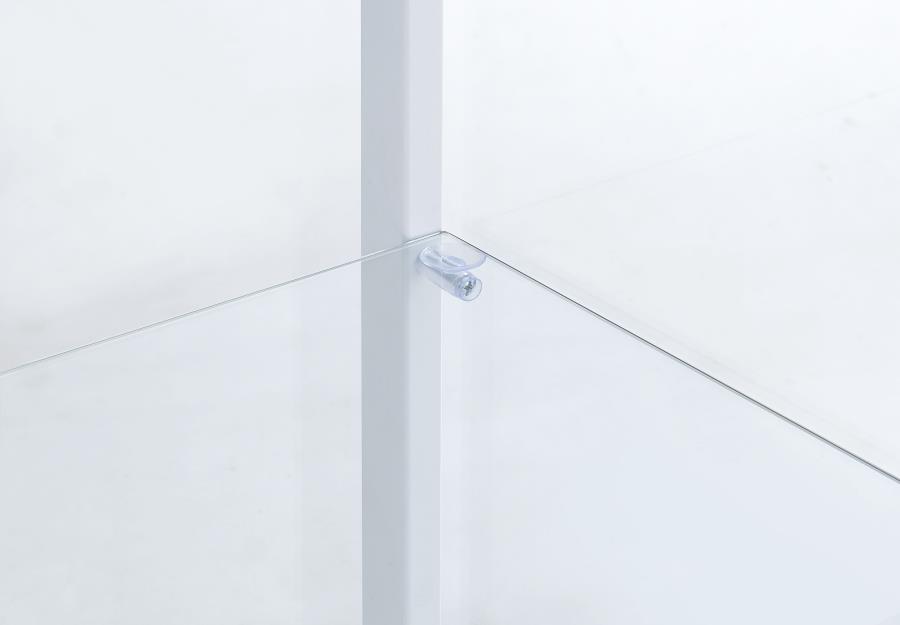Delphinium 4-Shelf Clear Glass Curio Display Cabinet White view 11