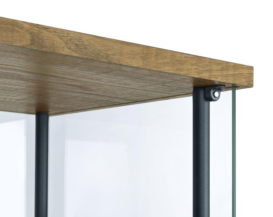 Bellatrix 3-shelf Clear Glass Curio Cabinet Mango view 8