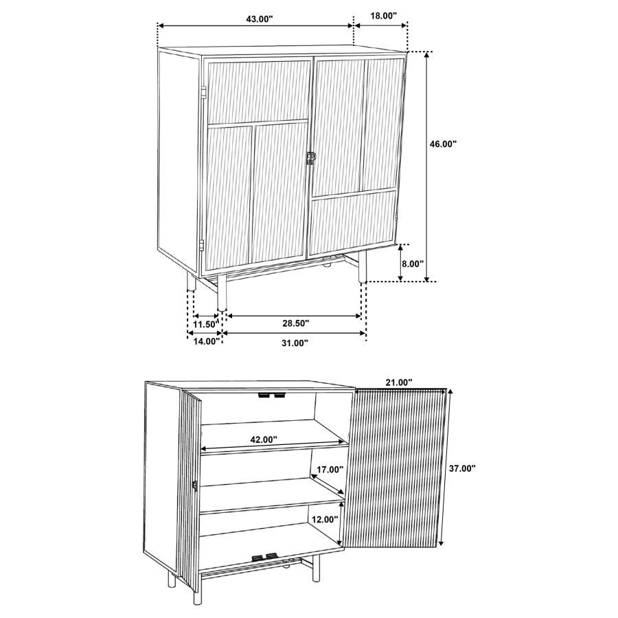 Dalia 2-door Accent Storage Cabinet with Shelving Black view 9