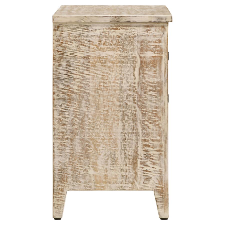 Mariska 3-drawer Wood Mandala Cabinet Distressed White view 8