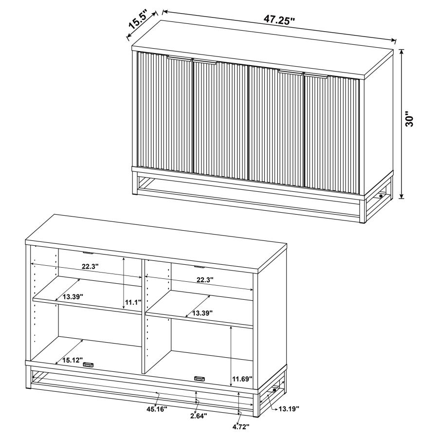 Ryatt 4-door Engineered Wood Accent Cabinet Dark Pine view 13