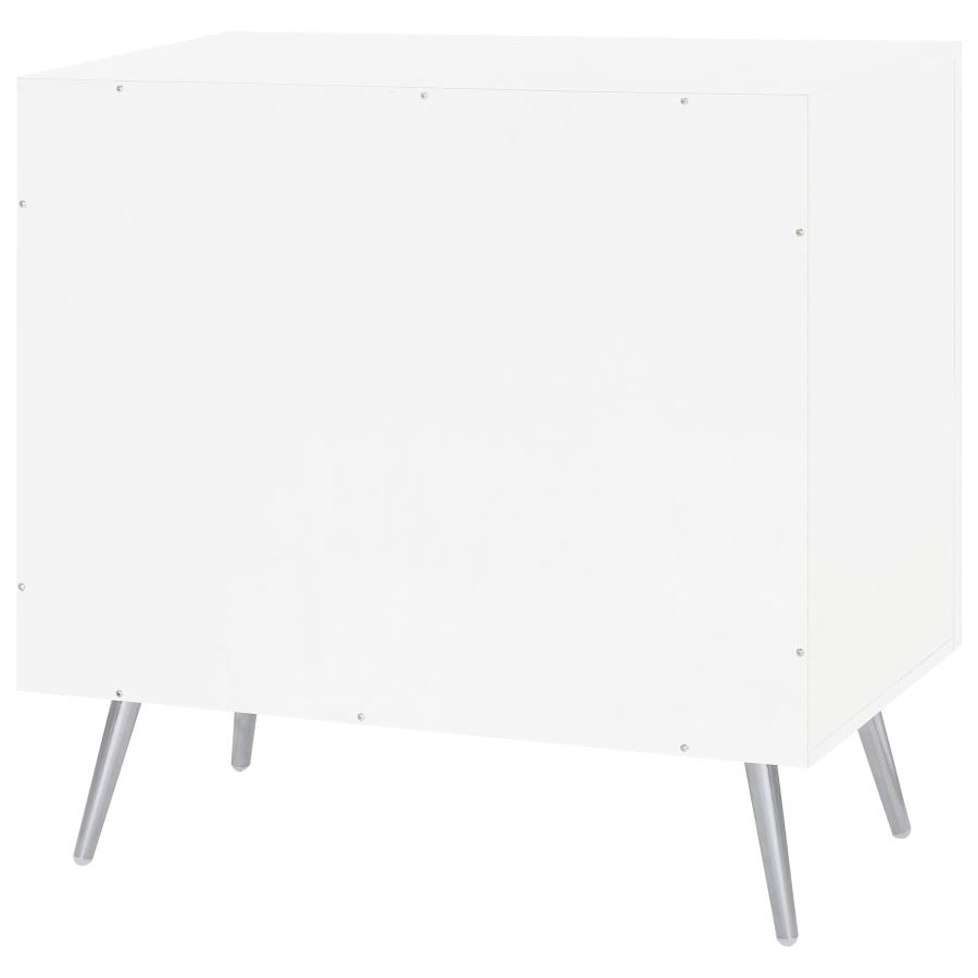 Nieta 2-door Engineered Wood Accent Cabinet White High Gloss view 8