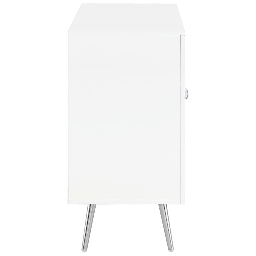 Nieta 2-door Engineered Wood Accent Cabinet White High Gloss view 9
