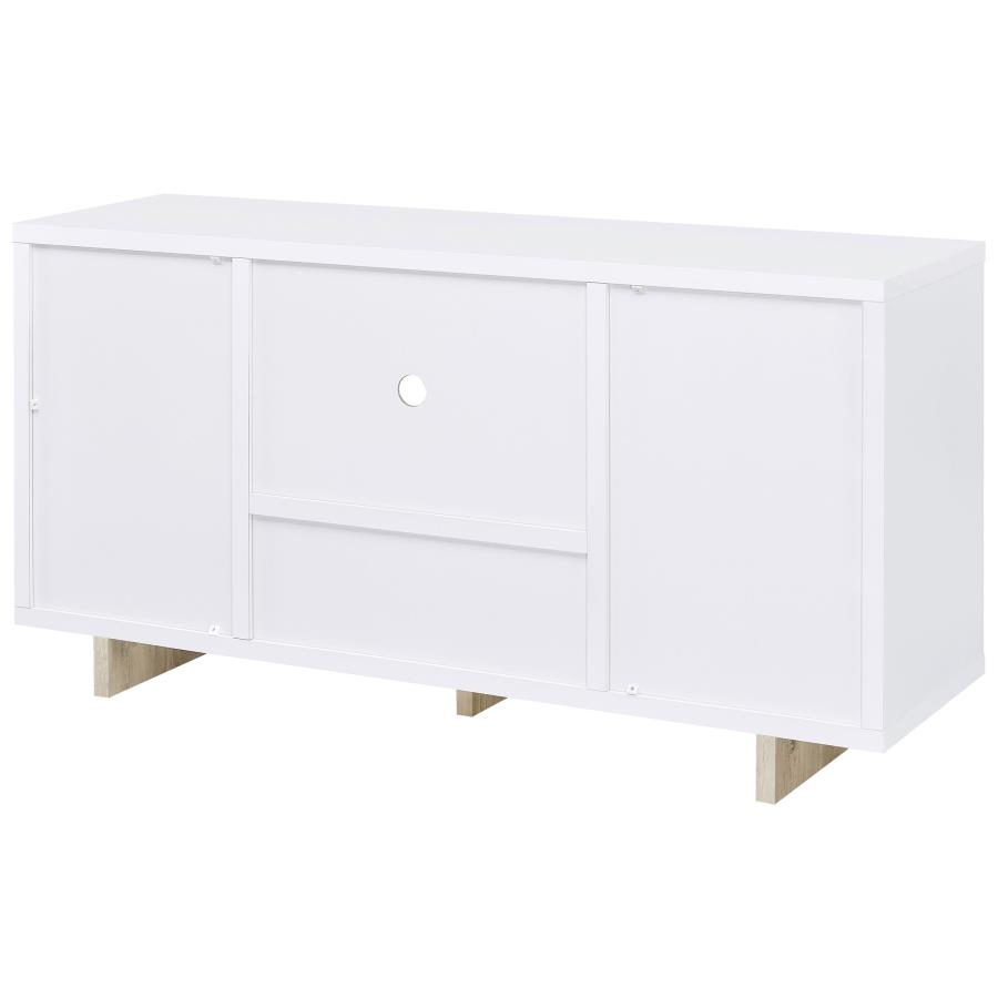 Dalton 2-door Storage Cabinet White and Distressed Pine view 8