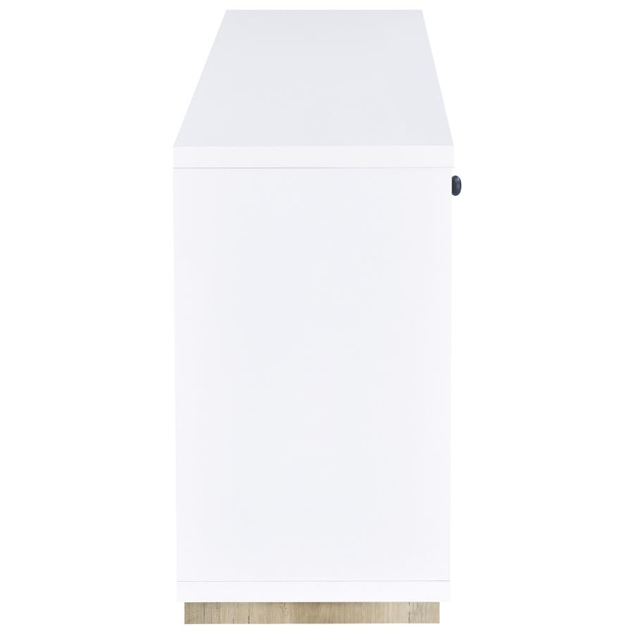 Dalton 2-door Storage Cabinet White and Distressed Pine view 9