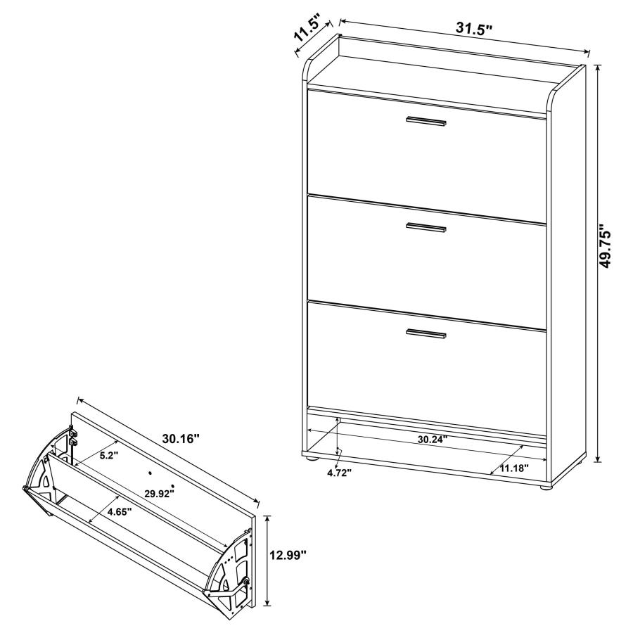 Denia 3-tier Engineered Wood Shoe Cabinet Mango view 12