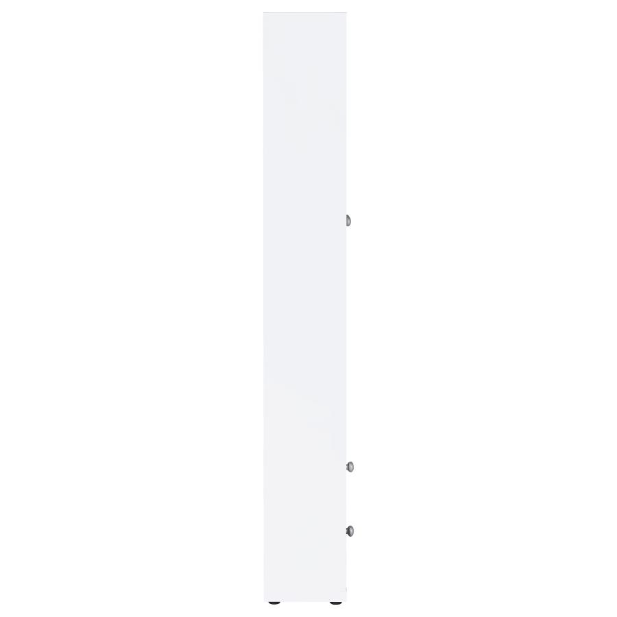 Hawthorne 4-shelf Glass Door Tall Cabinet with Drawers White view 9
