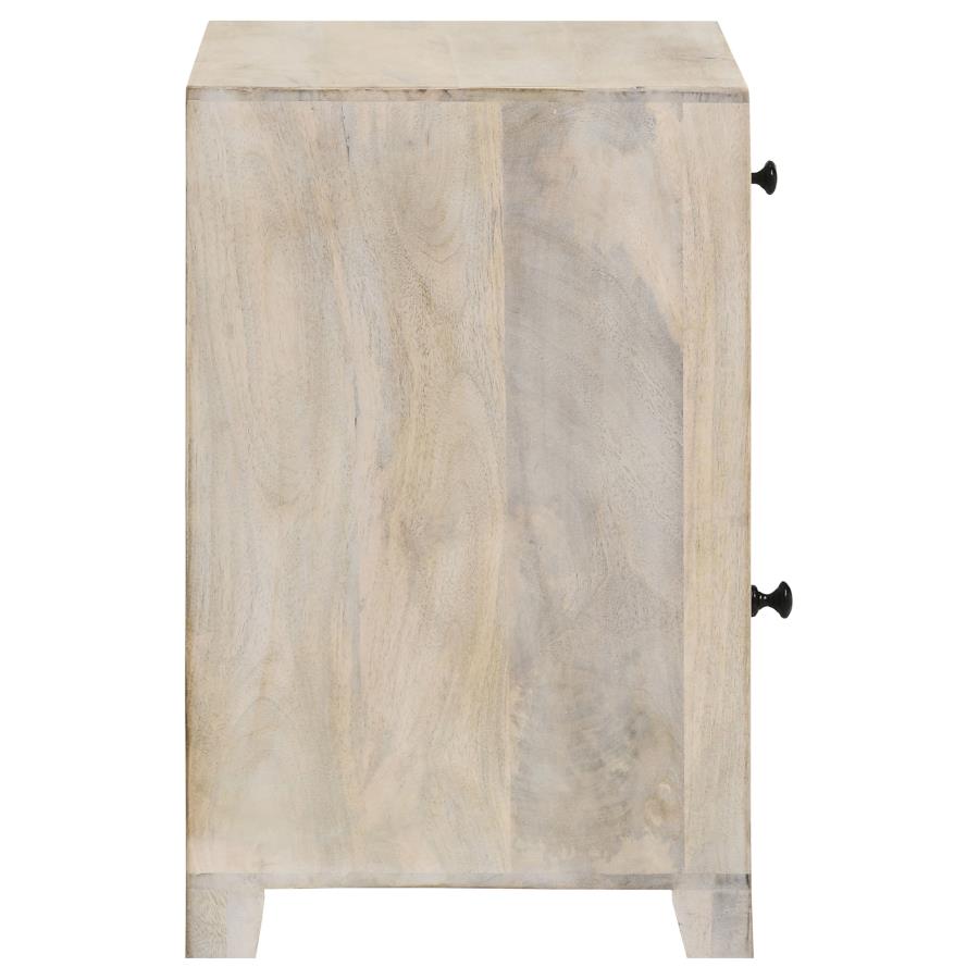 August 1-drawer Trellis Pattern Storage Cabinet White Washed view 9