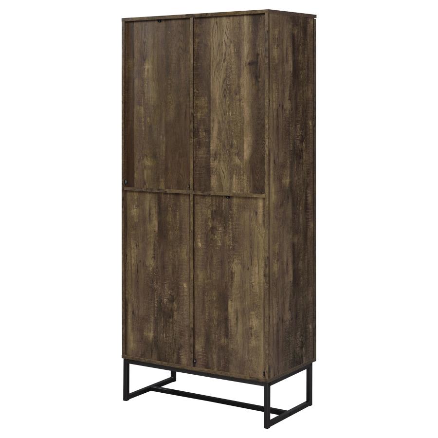 Carolyn 2-door Engineered Wood Accent Cabinet Rustic Oak view 9