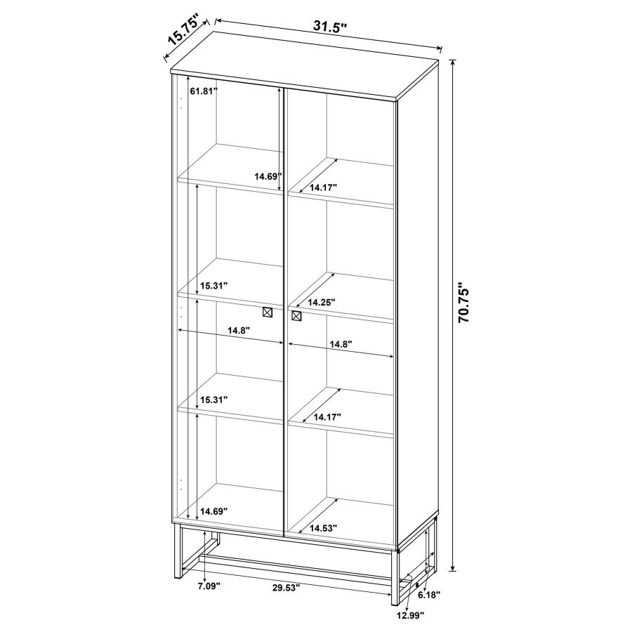 Carolyn 2-door Engineered Wood Accent Cabinet Rustic Oak view 13