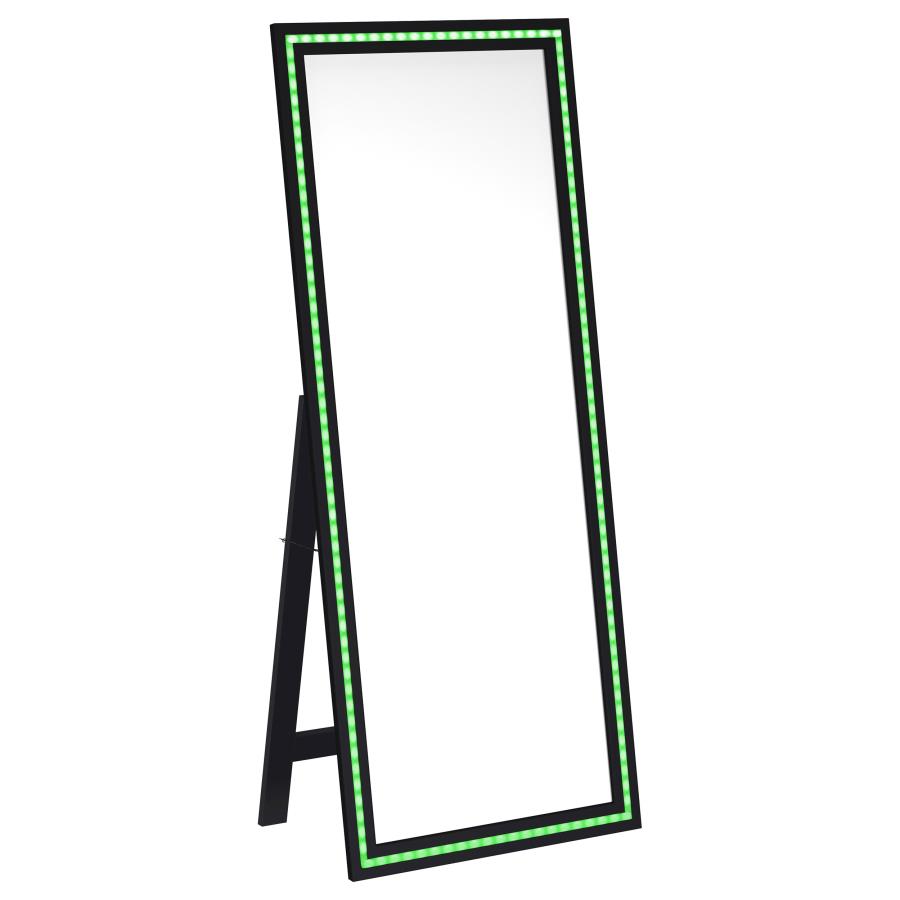 Windrose 28 x 67 Inch Tempered LED Standing Mirror Black view 8