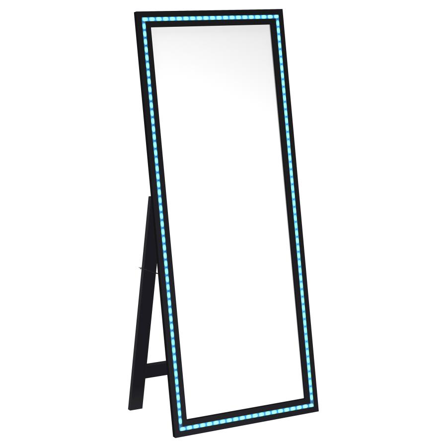 Windrose 28 x 67 Inch Tempered LED Standing Mirror Black view 10