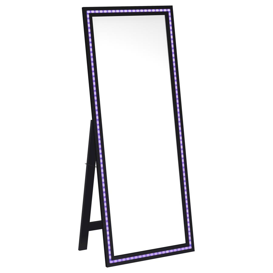 Windrose 28 x 67 Inch Tempered LED Standing Mirror Black view 11