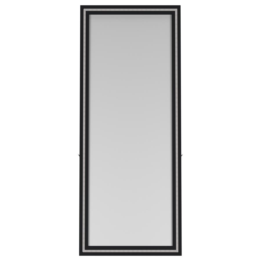 Windrose 28 x 67 Inch Tempered LED Standing Mirror Black view 12