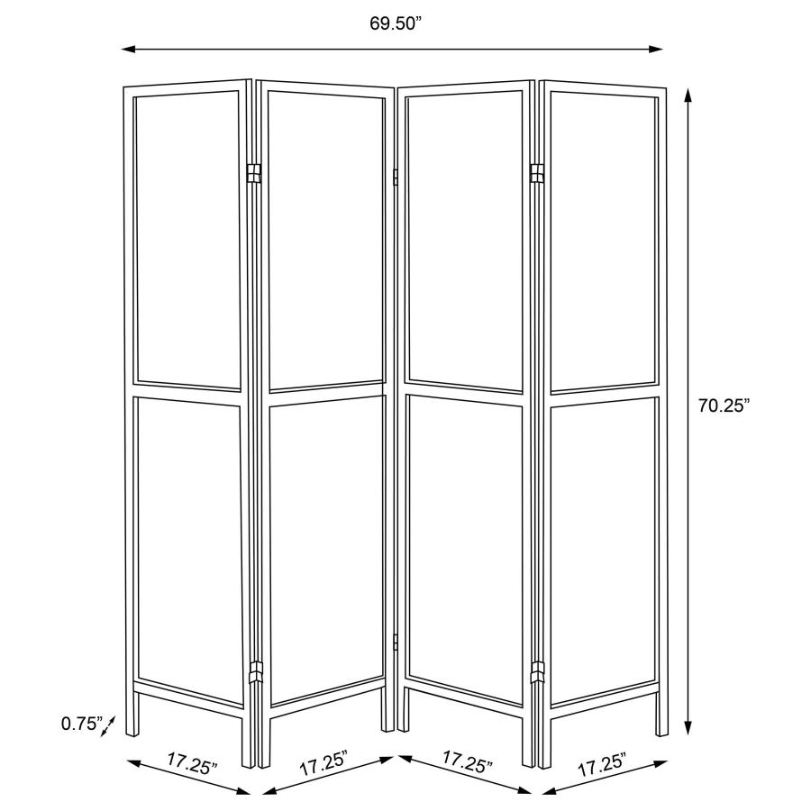Deepika 4-Panel Room Divider Folding Screen Rustic Nutmeg view 8
