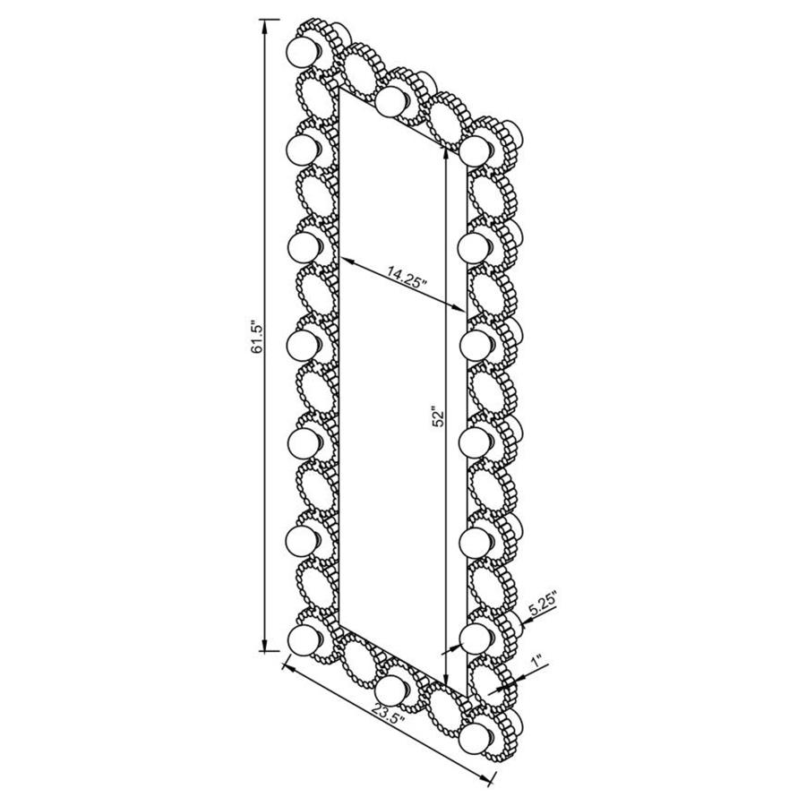 Aghes 24 x 62 Inch Wall Mirror with Lighting Silver view 9