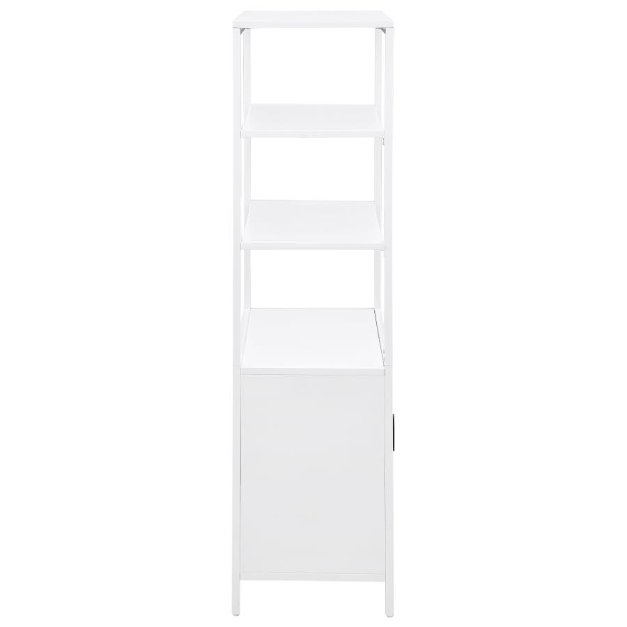 Amherst 3-shelf Radio Weave Cane Metal Accent Cabinet White view 9
