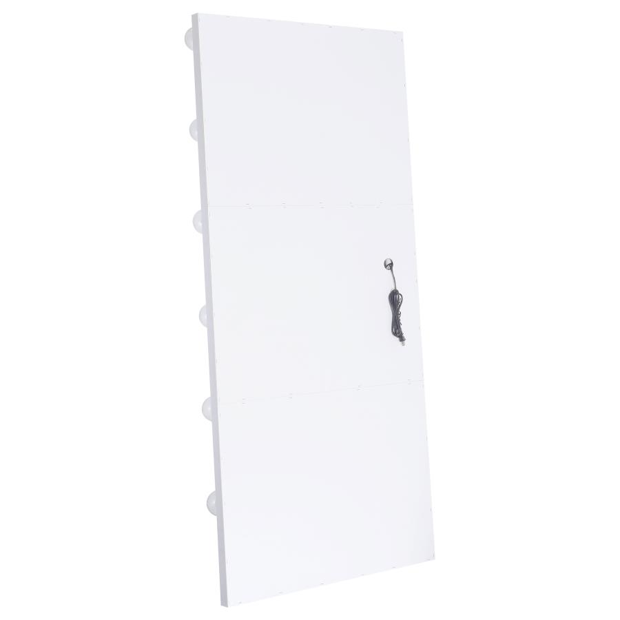 Zayan 32 x 71 Inch Floor Mirror LED Lighting White Gloss view 8